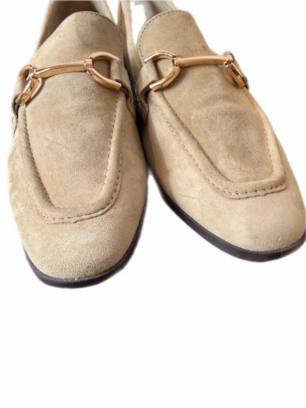 Steve Madden Carrine Suede Horsebit Loafers Size 10 Beige Quiet Luxury Old Money